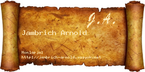Jambrich Arnold névjegykártya